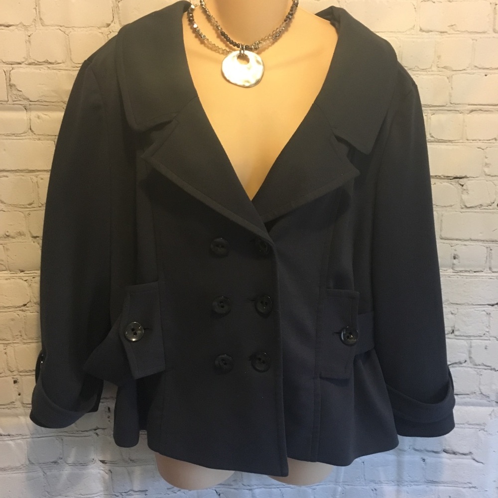 Pea coat style blazer jacket gray XL
